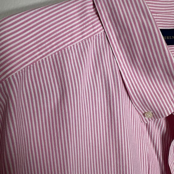 Polo Ralph Lauren RL Untucked Fit Seersucker Pink Stripe Short Sleeve Shirt 3XB - Picture 2 of 6